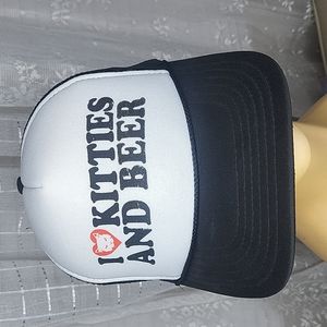 2/$25 or 3/$30 Black and White Kitties and Beer Snap Back Trucker Hat OSFA